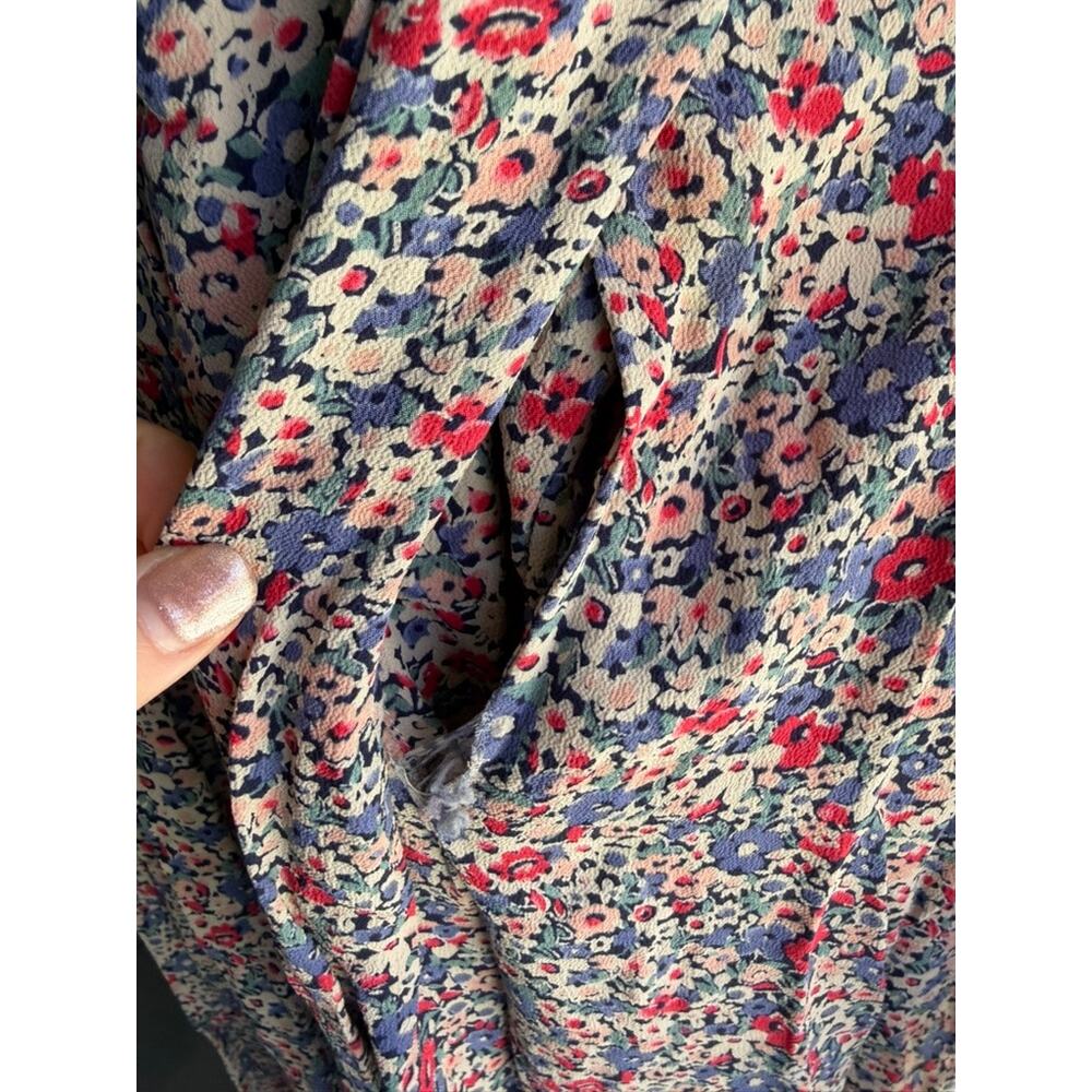 Vintage 90s Banana Republic Floral Dress Friends Era Rayon Button Front XS - Picture 5 of 6